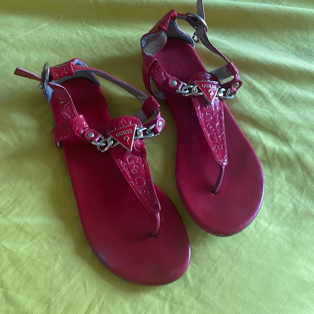 Red guess sandals